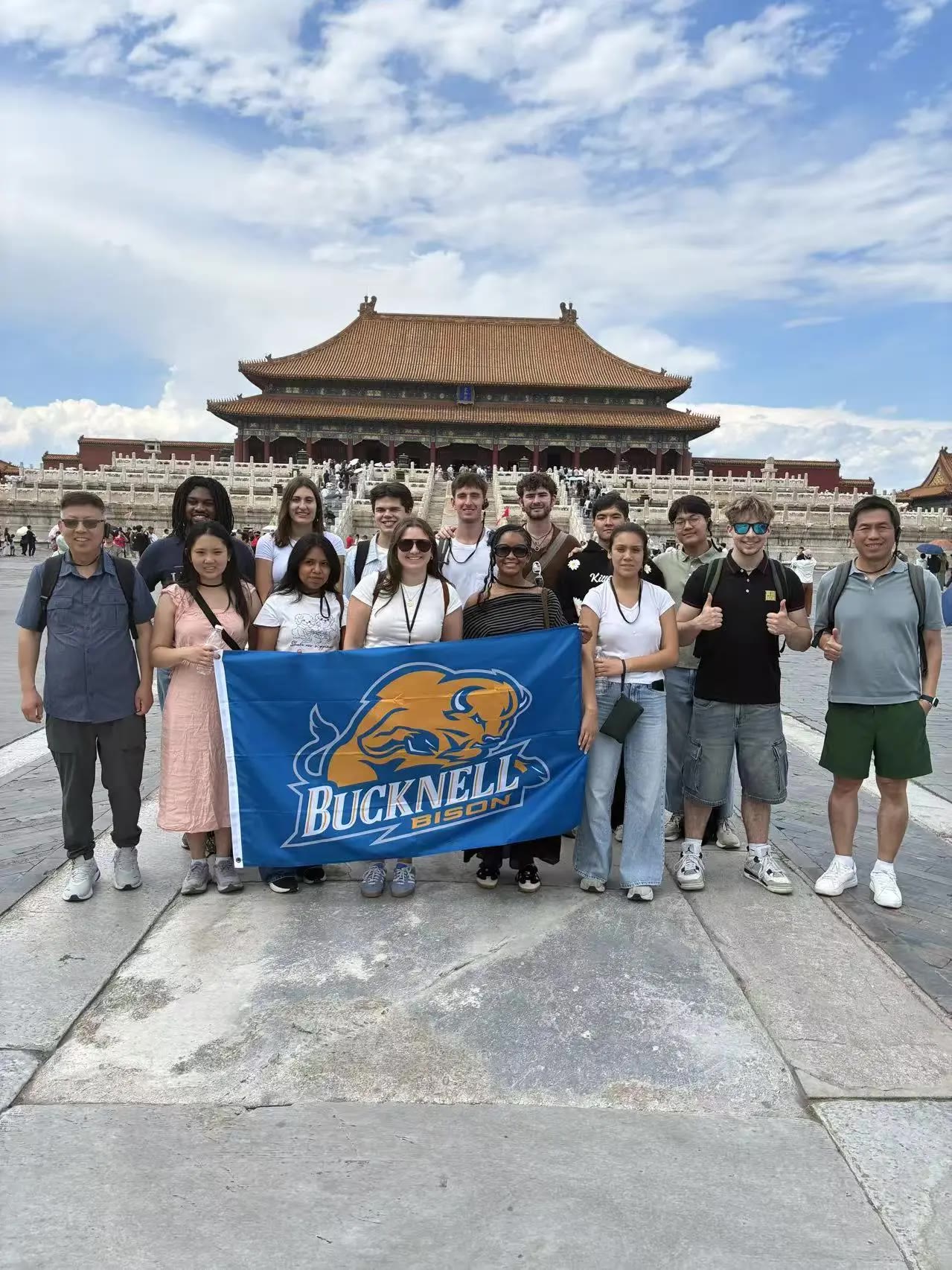 Bucknell group in front of the Forbidden City